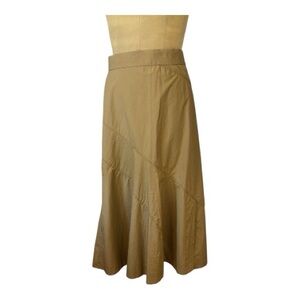 Cos bias cut khaki A-Line cotton maxi Skirt